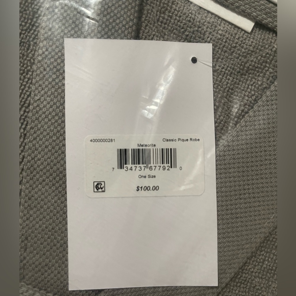 Lacoste Terry Bathrobe - Meteorite NWT - One Size - Picture 5 of 5